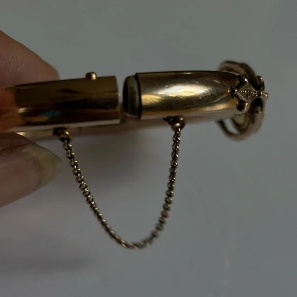 Unique Vintage Austin&Stones Gold filled- plated Hinged Bangle Bracelet 1907ss - Picture 8 of 14